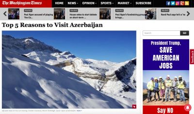 “The Washington Times”: Beş səbəbə görə Azərbaycana getmək mütləq lazımdır