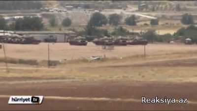 Türkiyə tankları Kobani sərhədində yerləşdirildi - Son dəqiqə - VİDEO