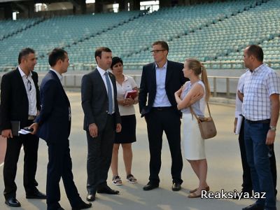 UEFA nümayəndələri Bakı Olimpiya Stadionunda oldular - FOTOLAR