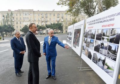 İlham Əliyev yeni salınan yolların və parkların açılışında iştirak etdi - FOTOLAR