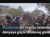 Parisdə müsəlman gəncdən qəribə aksiya - Məni qucaqla!.. - VİDEO