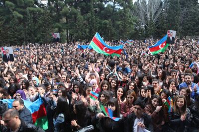 Tələbələr ordumuza dəstək mitinqi keçirdi - FOTOLAR