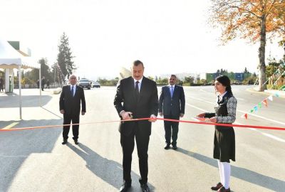 Prezident İlham Əliyev Tərtər-Seydimli-Qaradağlı-Sarov avtomobil yolunun açılışında iştirak edib