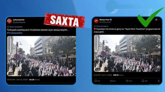 İranın "Səhər" kanalının dezinformasiyası ifşa edildi